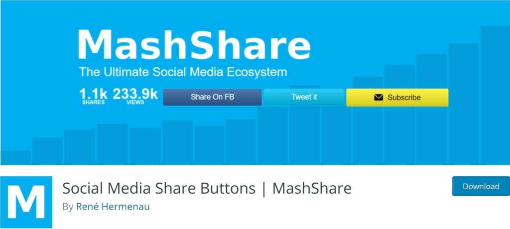 mejores plugins gratuitos para redes sociales - MashShare Buttons