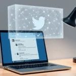 Proceso de convertir artículos en hilos de Twitter con IA usando una interfaz moderna y tecnológica