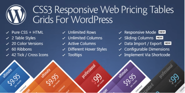 Los mejores plugins de comparación para WordPress - CSS3 Responsive WordPress