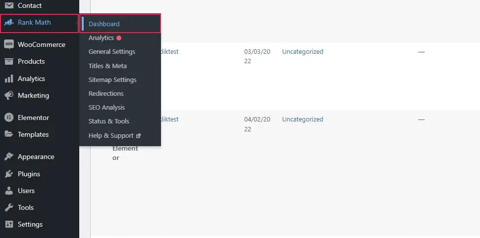 Qué es IndexNow - Abrir Dashboard de Rankmath