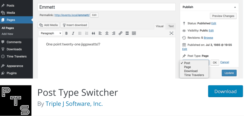 Cambiar de Custom Post Type en WordPress - Post Type Switcher Plugin para cambiar los CPT en wordpress