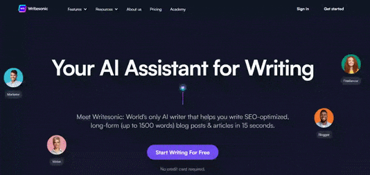 Las 12+2 mejores aplicaciones de IA para escribir texto 1 IA para escribir texto : writesonic revisión ai story generator