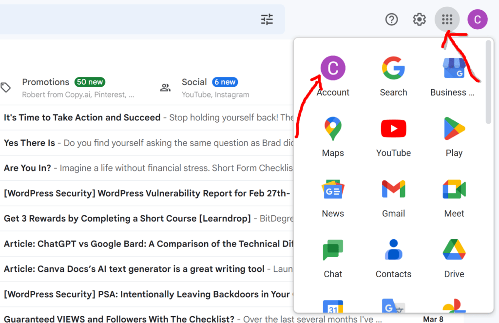 cómo eliminar la cuenta de gmail - Acceder a la cuenta de google