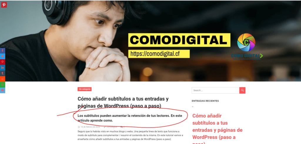 Cómo añadir subtítulos a tus entradas y páginas de WordPress (paso a paso)