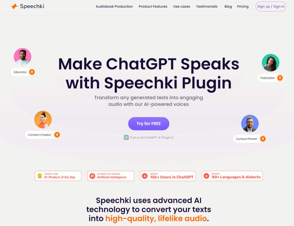 10 herramientas de IA GRATUITAS - Speechki - Chatpgt utiliza el complemento de speechki para conversar haciendo uso de herramientas de IA gratuitas.