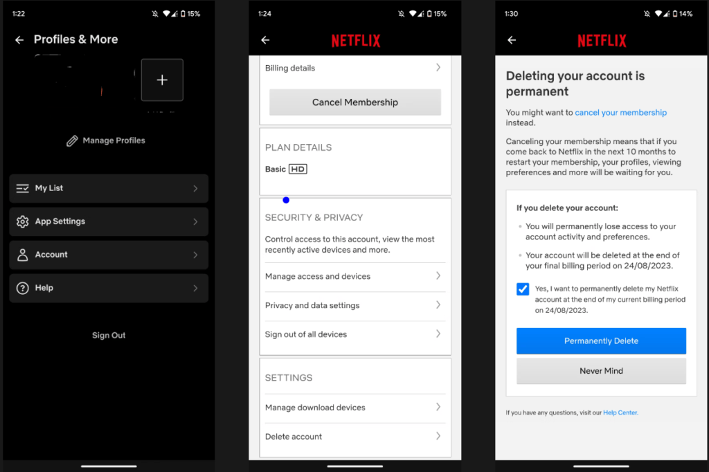 Cómo eliminar cuenta de Netflix - Cómo modificar los ajustes de una cuenta de Netflix en un iPhone.
