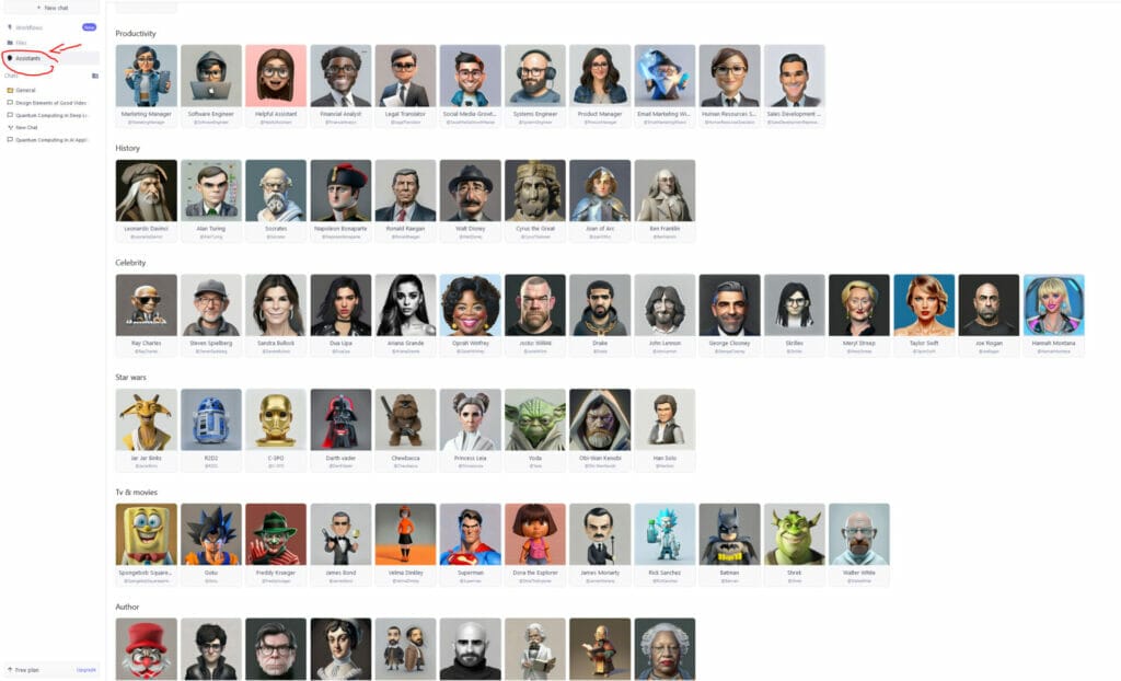 Qué es Forefront AI - Asistentes de Forefront AI - Una captura de pantalla de un sitio web que muestra una variedad de personas.