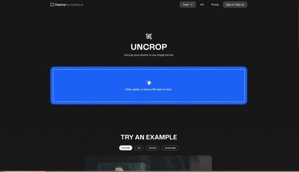 Cómo crear un Avatar de IA que hable 2 Una captura de pantalla de un sitio web con la palabra recortar resaltada.