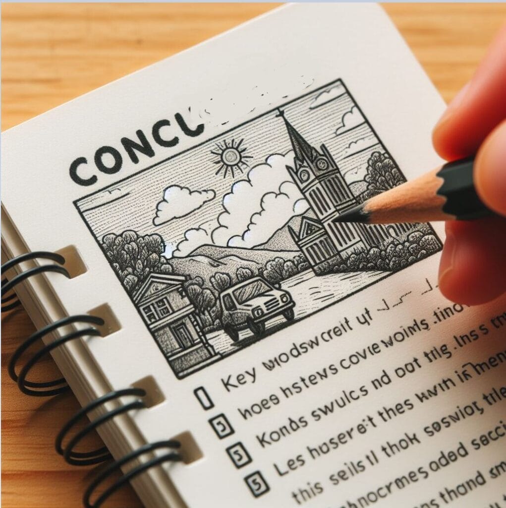 Cómo hacer las conclusiones de un trabajo o proyecto -- Cómo empezar las conclusiones Una persona dibujando en un cuaderno con la palabra conclusiones escrita en él.